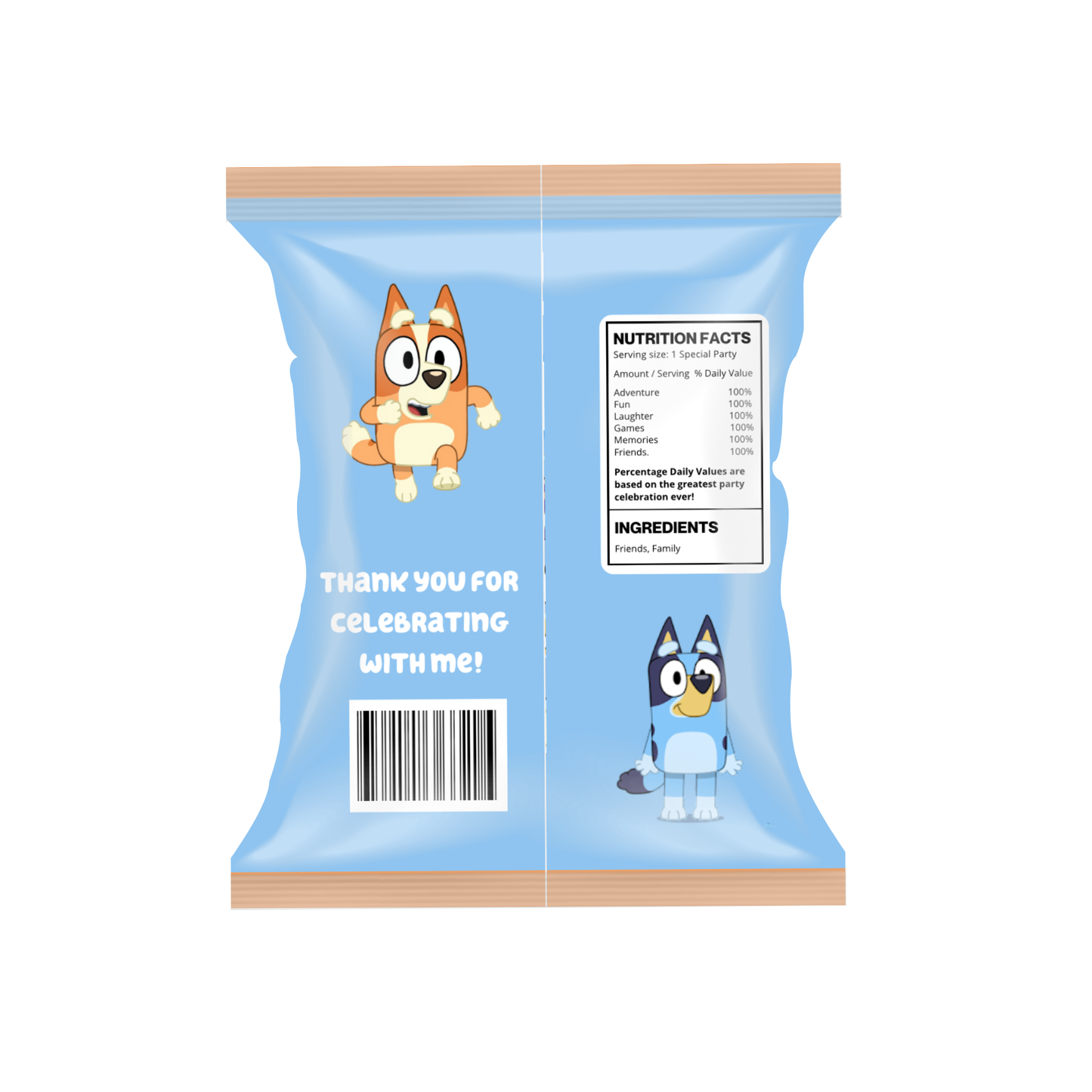 Bluey 1 Custom Chip Bag Template