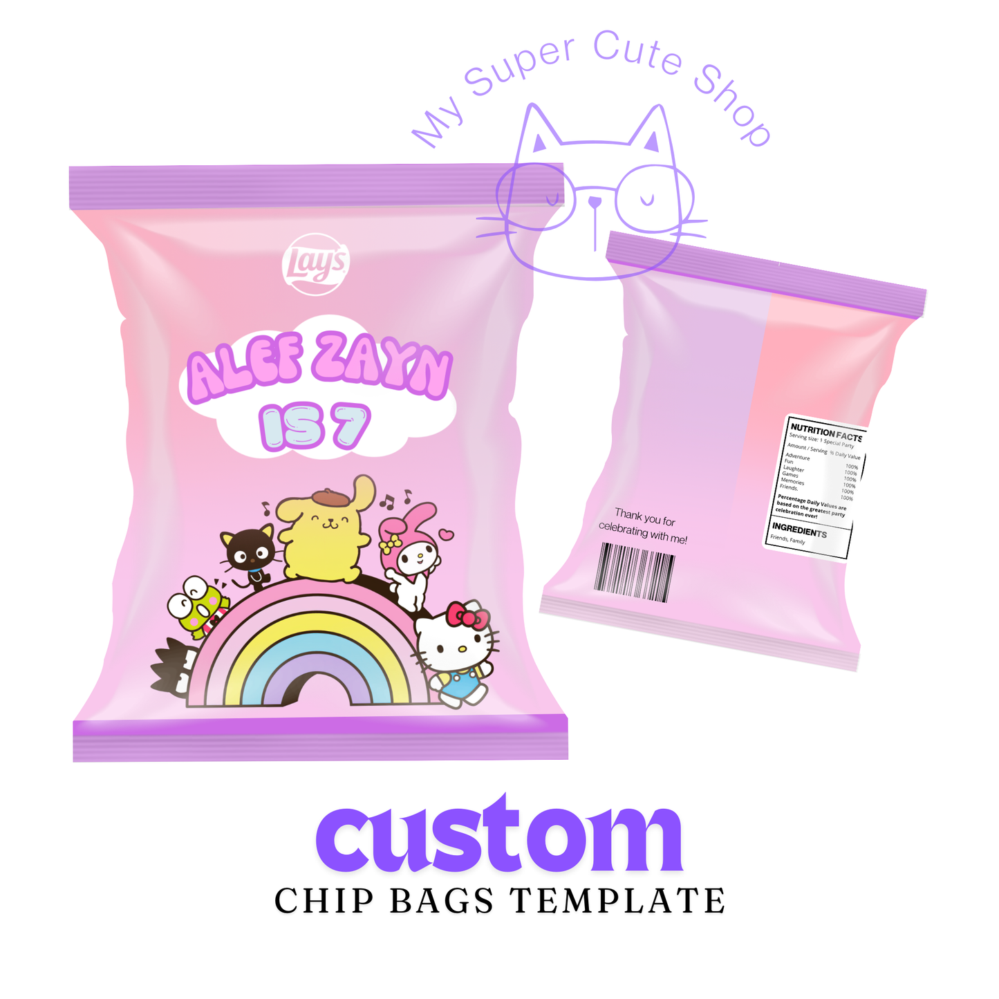 Sanrio 1 Custom Chips Bag Template