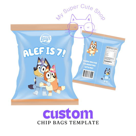 Bluey 1 Custom Chip Bag Template