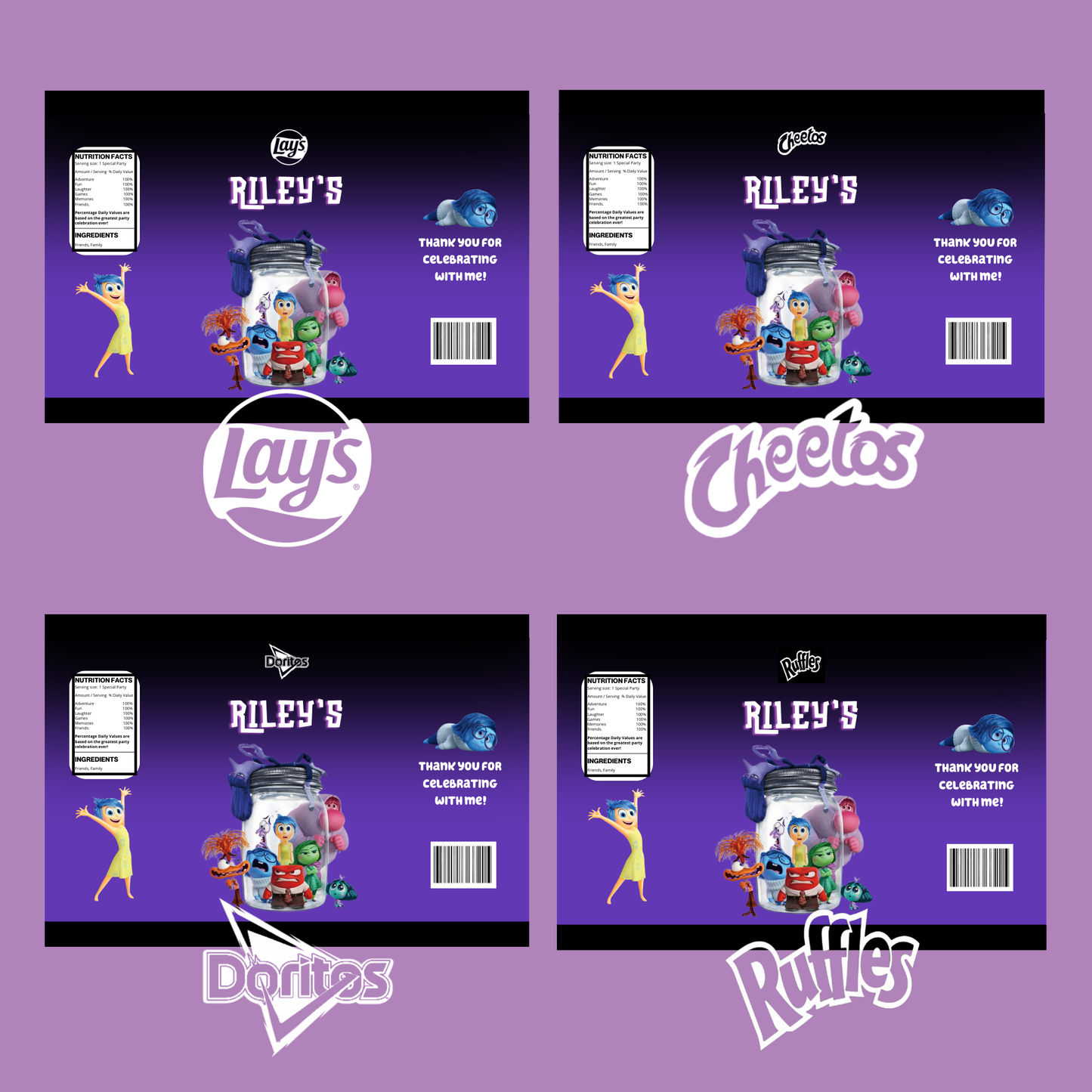 Inside Out Design 1 - Custom Chip Bag Template