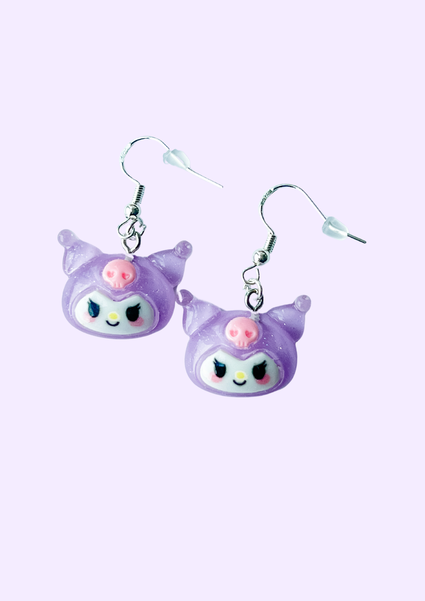 Purple Kuromi Dangling Earrings