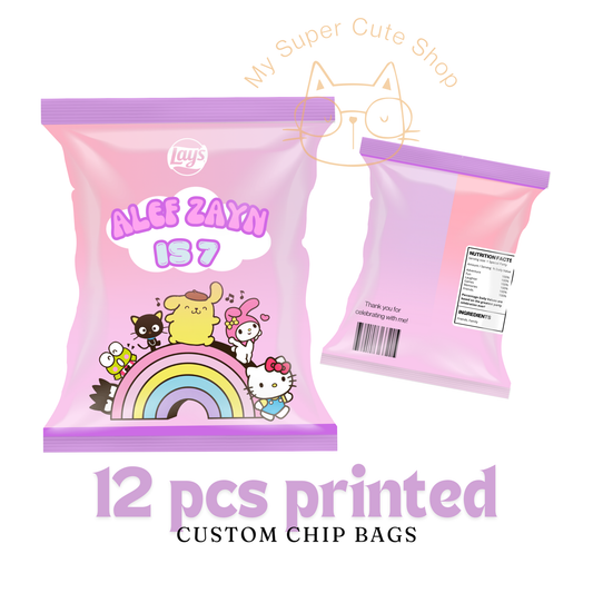 12 pcs. Ready-to-fill Sanrio Custom Chip Bags