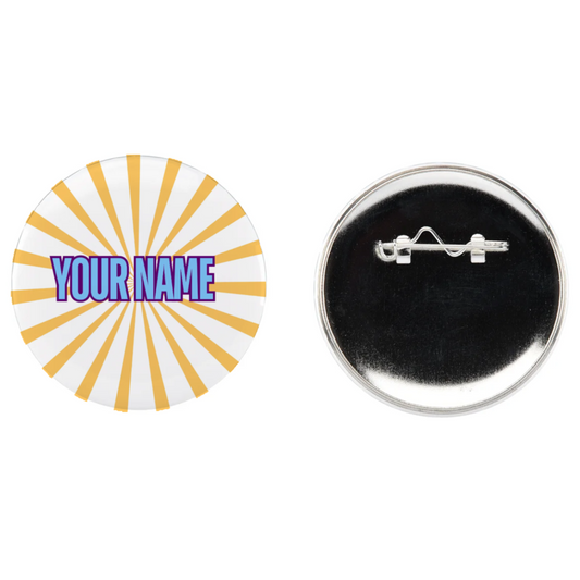 Custom Name Hero Metal Button Pin - 2.5"